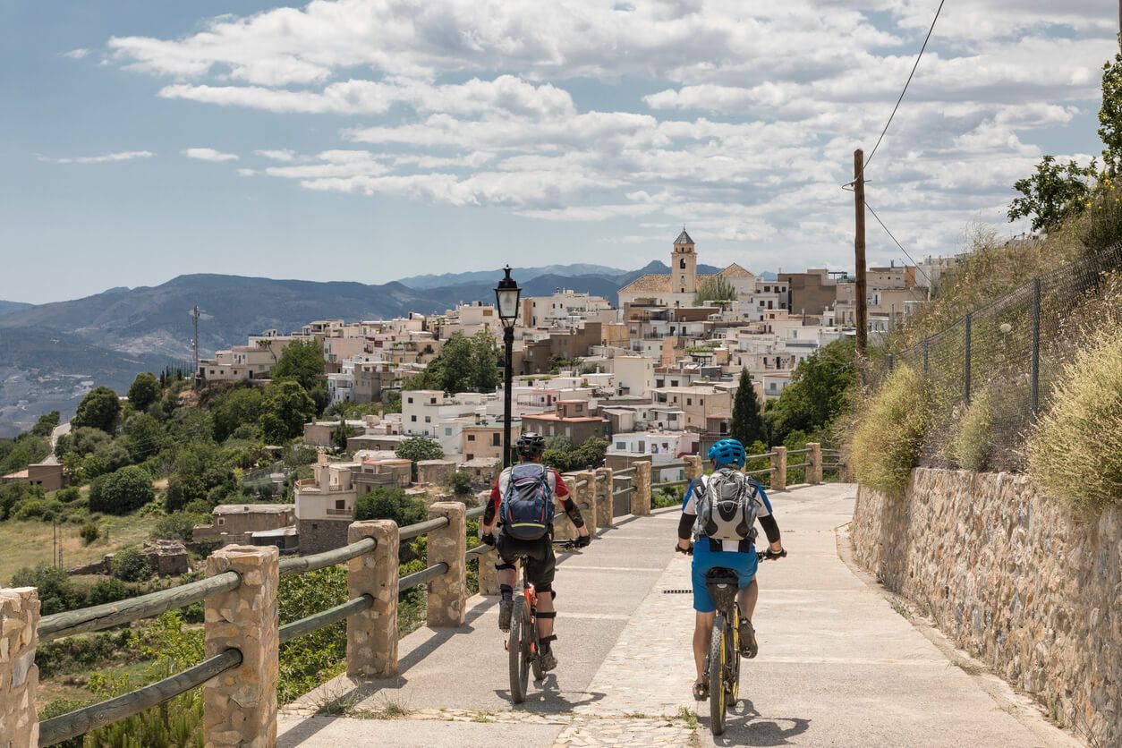 Cyclists, bike, Canar village, Andalucia.jpg